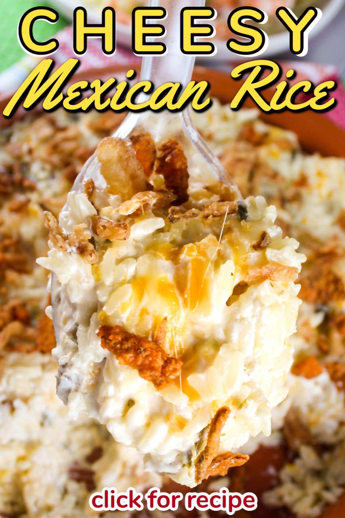 This Cheesy Mexican Rice Recipe is not only simple - but it goes with anything! Whether you want to put some chicken in before you bake it or serve it with your pork chops - this rice will be a family favorite!  via @foodhussy