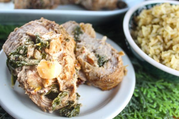 Pork Roulade with Cranberry, Pear & Spinach - The Food Hussy