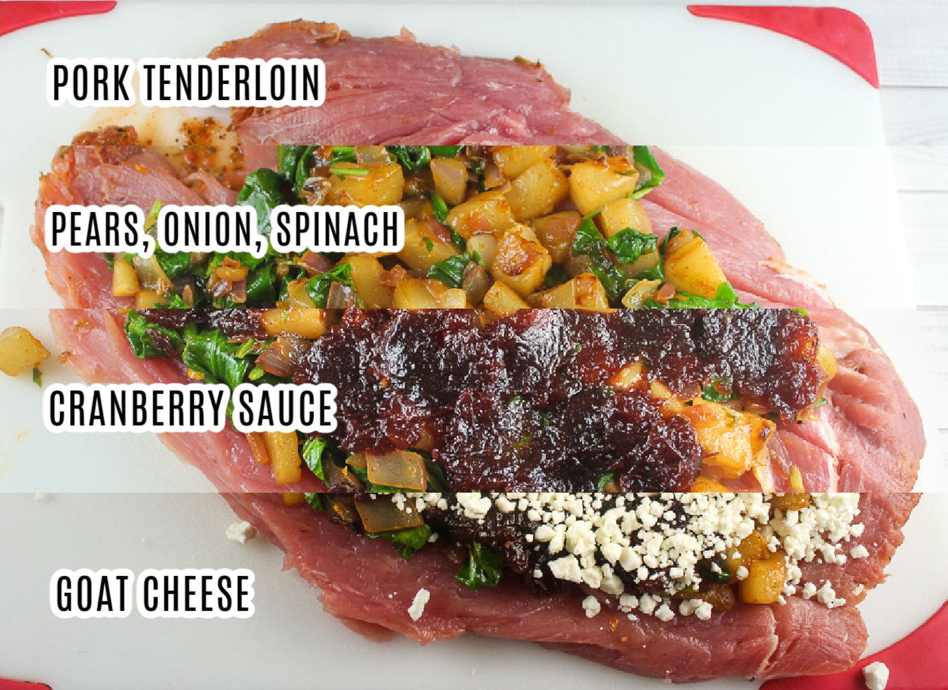 Pork Roulade with Cranberry, Pear & Spinach - The Food Hussy