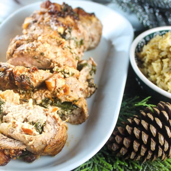 Pork Roulade with Cranberry, Pear & Spinach - The Food Hussy