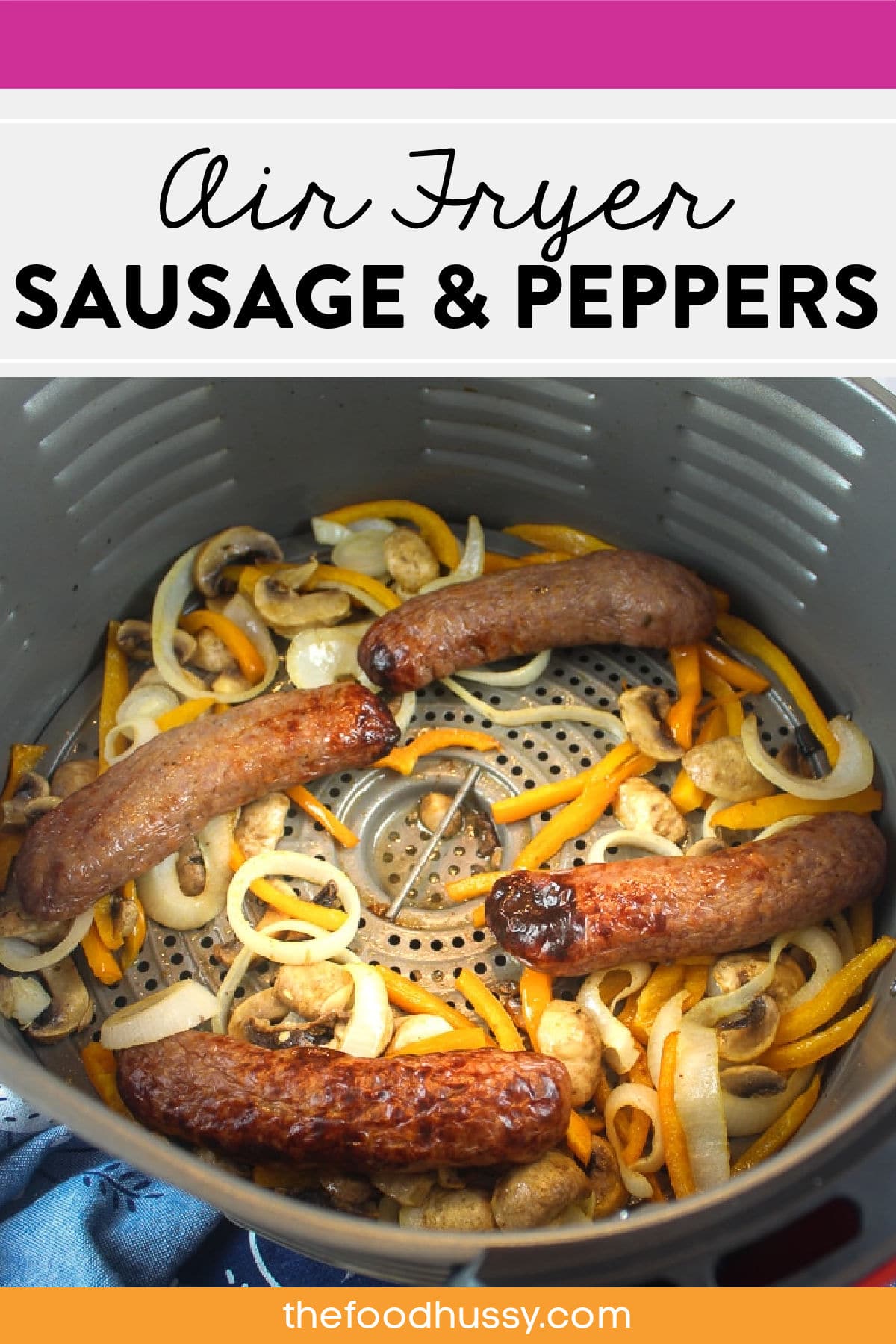 Air Fryer Sausage and Peppers is a super quick weeknight meal that’s ready in just 10 minutes! I like to add onions, peppers and mushrooms when I’m making this too. They all go together and taste great when I make Sausage Sandwiches! via @foodhussy