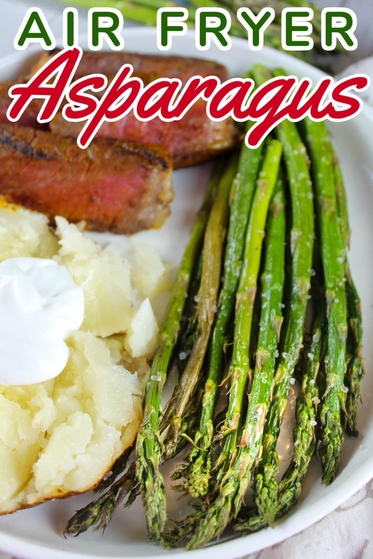 Air Fryer Asparagus is one of my favorite side dishes! You don't need anything but the vegetable and your air fryer - delicious every time! And it only takes a few minutes!  via @foodhussy