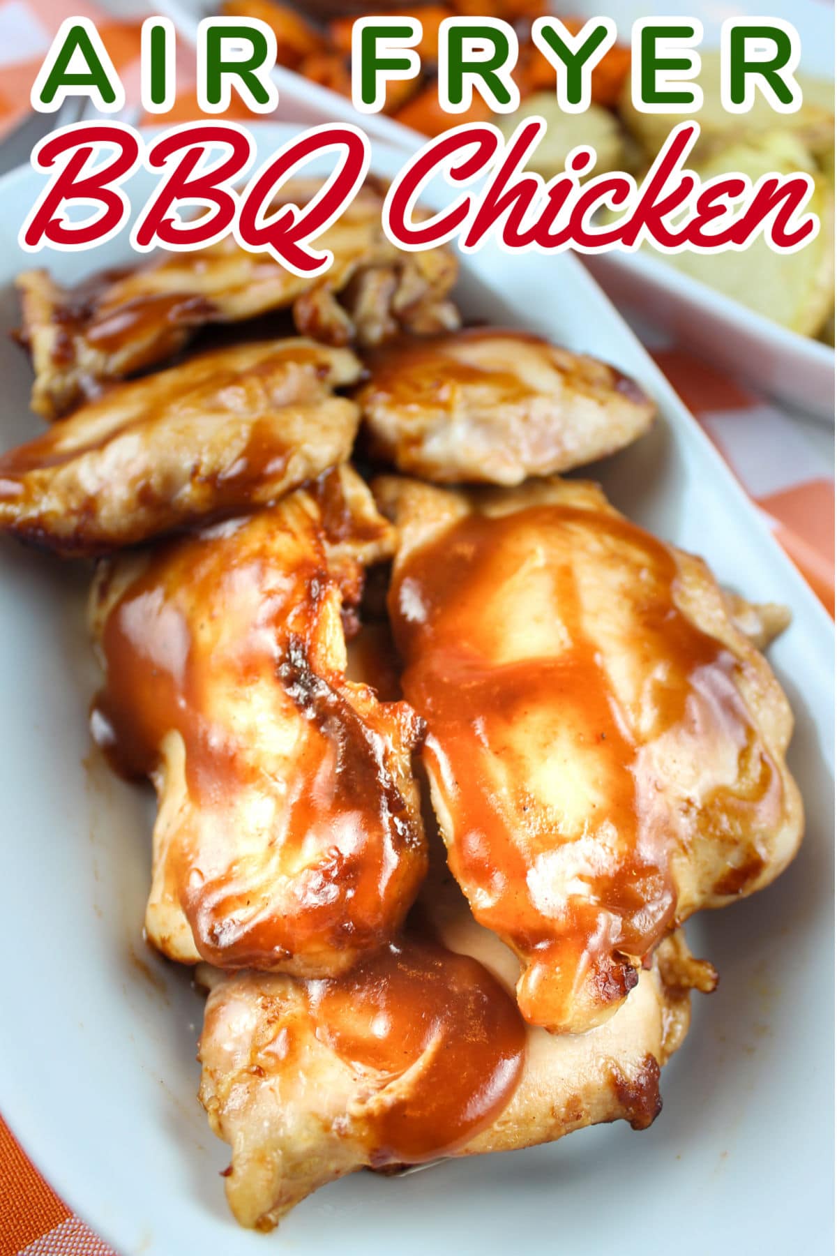 Air Fryer BBQ Chicken Thighs are a new staple for me! I always love chicken thighs because they're so juicy - and this is so simple. Add a little bbq sauce (sugar free if you're on Weight Watchers like me) and 10 minutes later - you're eating dinner!  via @foodhussy