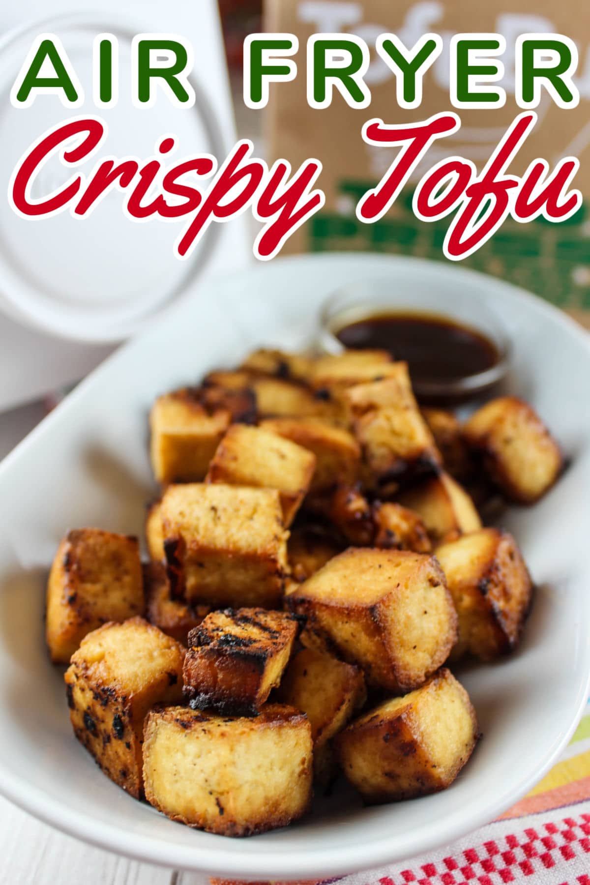 Air Fryer Tofu is really easy and can be used in place of chicken or steak in so many recipes - or just enjoyed as a healthy appetizer on its own.  via @foodhussy