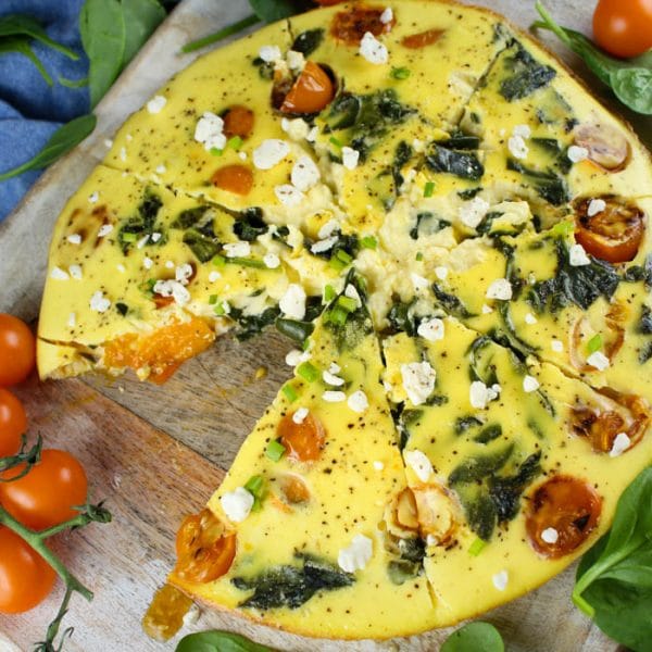 Weight Watchers Crustless Quiche with Spinach, Tomatoes & Feta The