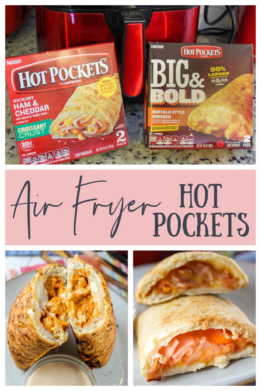 Making Hot Pockets in your Air Fryer just kicked your lunch game up a notch! I've been working from home for over a year now and some days I just don't have time to cook a full meal - so I go to the freezer and grab something!  via @foodhussy
