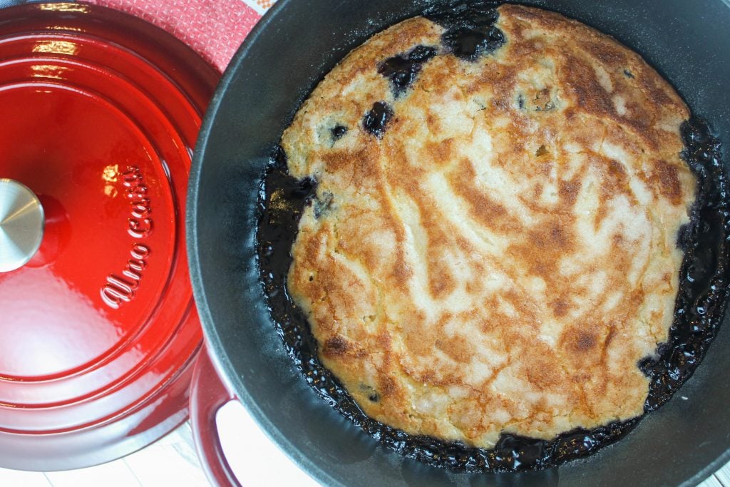 Dutch Oven Blueberry Cobbler