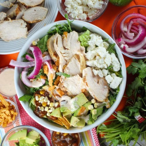 Copycat Panera Southwest Chili Lime Ranch Salad with Chicken