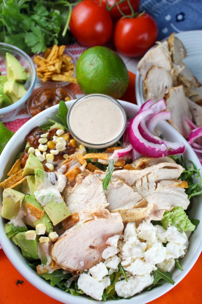 Copycat Panera Southwest Chili Lime Ranch Salad with Chicken