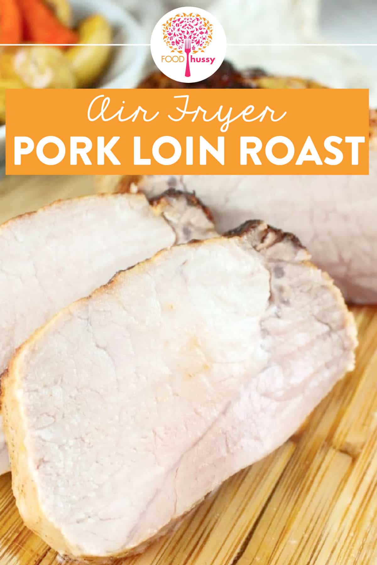 An Air Fryer Pork Loin Roast is delicious and will make some of the juiciest boneless chops you've ever eaten. It's very simple too - just marinate and air fry! Throw in some potatoes and carrots and you've got a meal for the whole family in 40 minutes.
 via @foodhussy