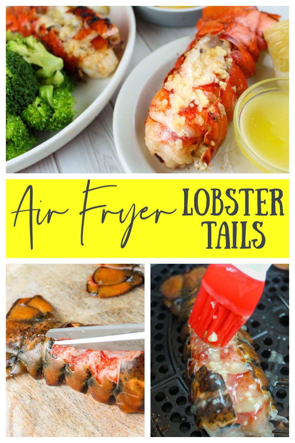 Air Fryer Lobster Tails are a new favorite in my house! I never knew it could be SO SIMPLE! I always thought of Lobster as such a fancy dish - I just never realized it was simple! A little snip snip - then a little butter and garlic - air fry and done! Plus - it's on the table in under 10 minutes!  via @foodhussy