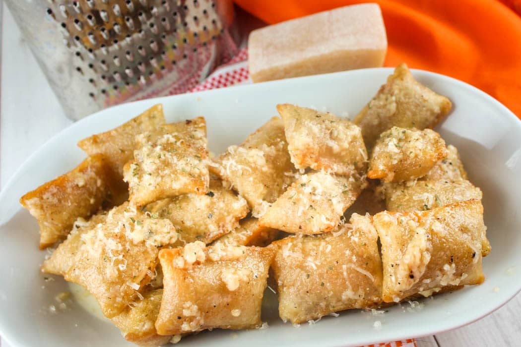 Air Fryer Pizza Rolls with Garlic Parmesan Butter - The Food Hussy
