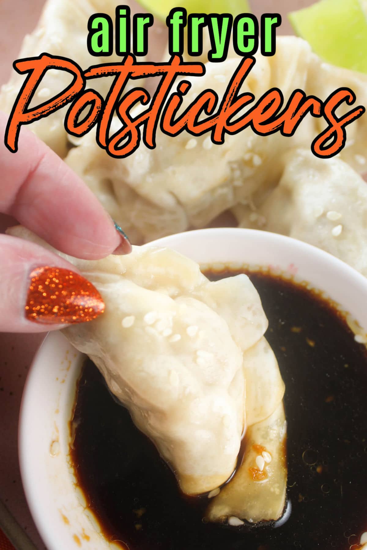 Frozen Potstickers in an air fryer are done in half the time with no mess! I also whipped up a little sauce in about 1 minute that goes great and is much fresher than the packet that comes in the box. via @foodhussy