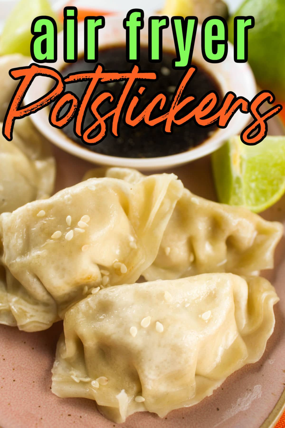 Frozen Potstickers in an Air Fryer with a Sesame Ginger Sauce The