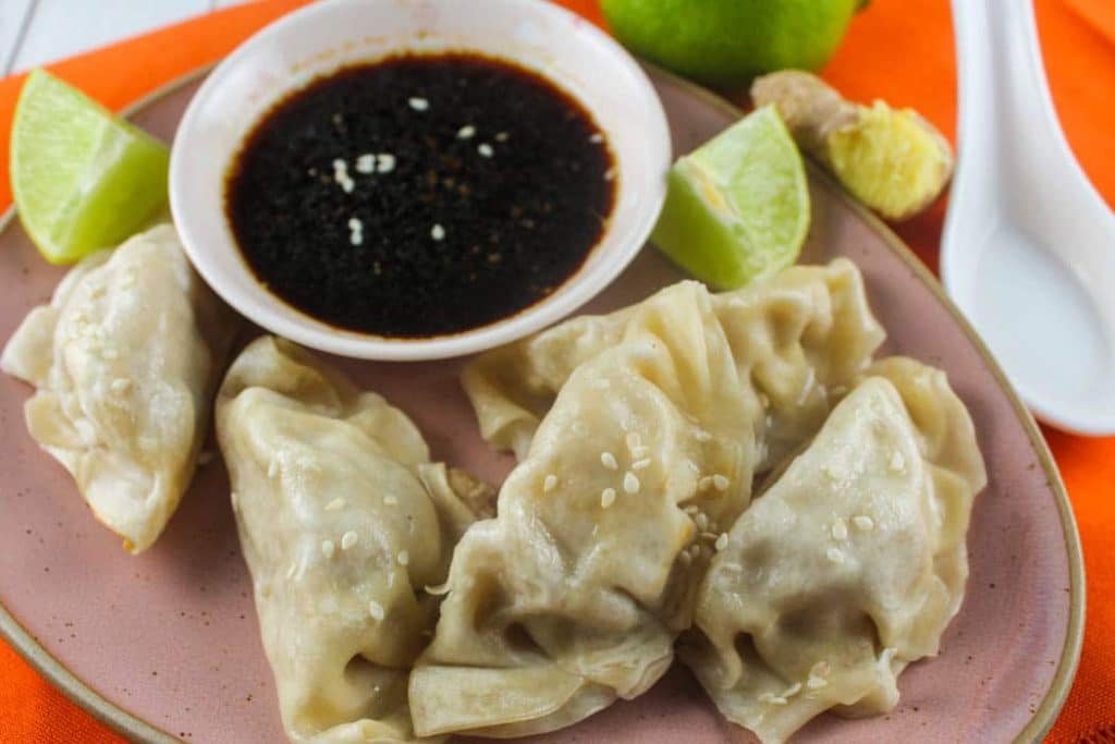 Frozen potstickers in an air fryer