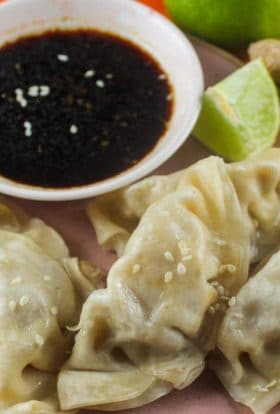 Frozen potstickers in an air fryer