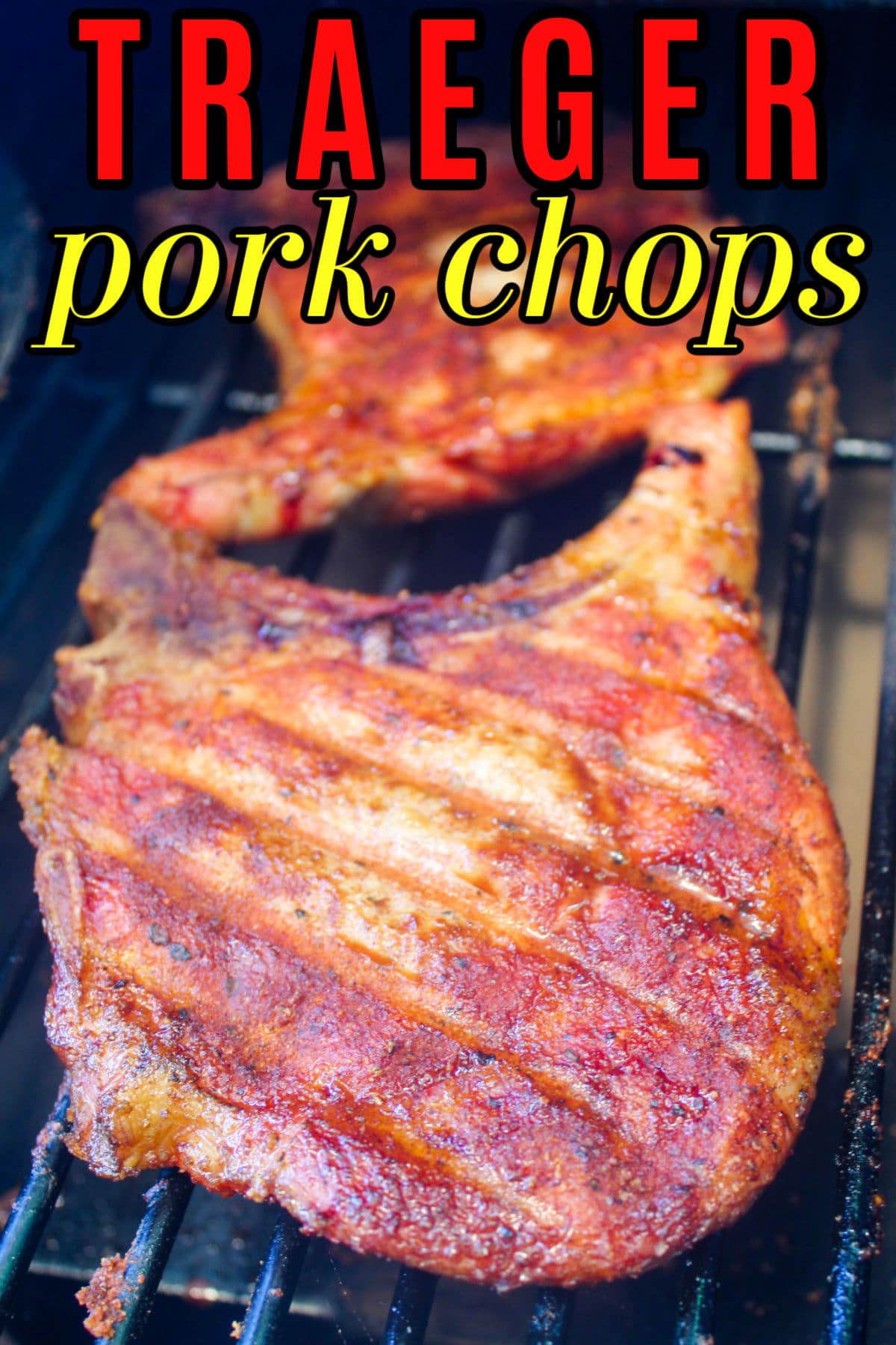 Cooking pork chops on your Traeger is the WAY to go! It's juicy and smoky - just a plate of delicious right there!
 via @foodhussy