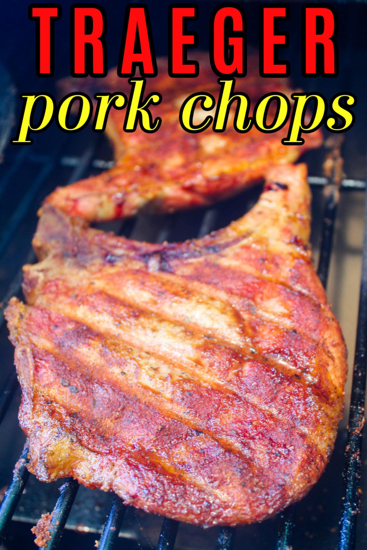 Cooking pork chops on your Traeger is the WAY to go! It's juicy and smoky - just a plate of delicious right there!
 via @foodhussy