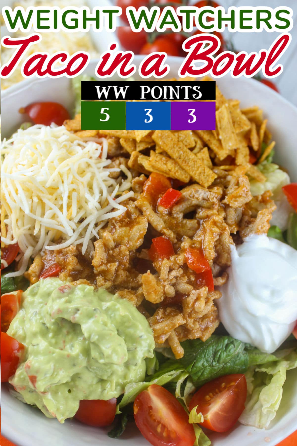 Weight Watchers Taco in a Bowl is an easy-to-make dinner that's on the table in about 15 minutes! Ground turkey is easy to cook and takes on the flavor of the taco seasoning but saves lots of calories!  via @foodhussy