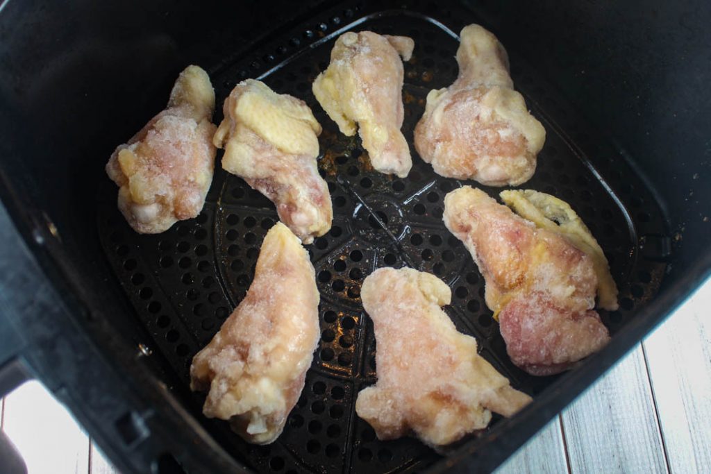 Frozen Chicken wings in air fryer. - Air Fryer Yum