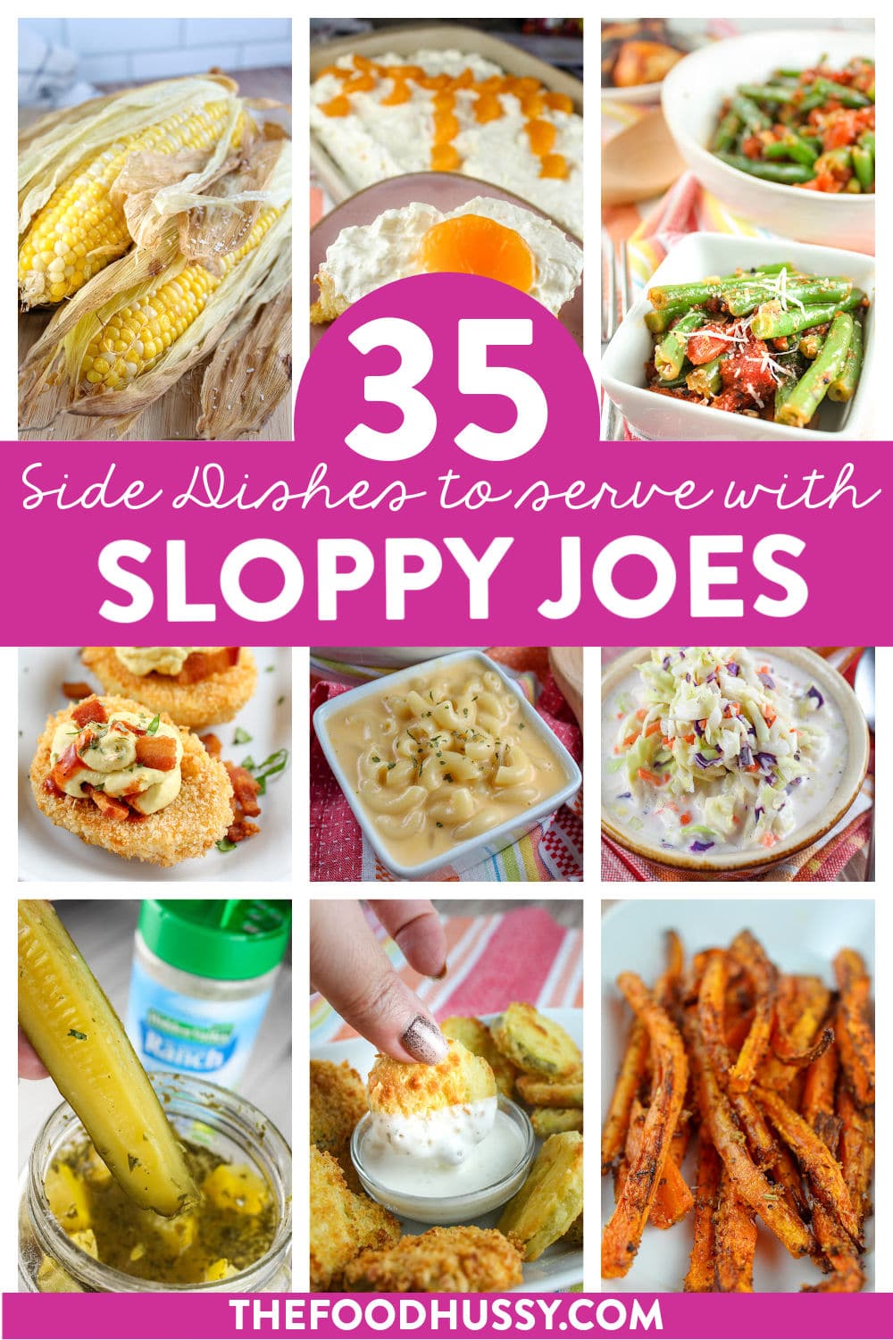 What to serve with Sloppy Joes? Whether you like cole slaw, pasta salad, veggies or french fries - I've got 35 of the best and most delicious Sloppy Joe sides to keep your family smiling and fed! via @foodhussy
