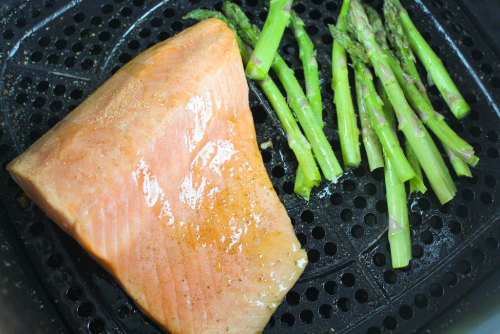 Frozen salmon in the air fryer