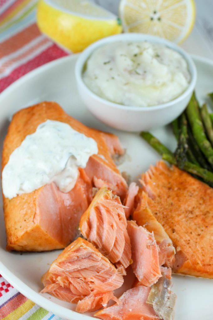 Frozen salmon in the air fryer