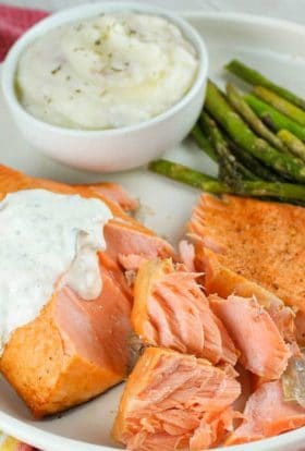 Frozen salmon in the air fryer