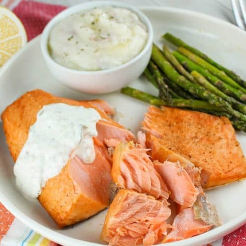 Frozen salmon in the air fryer