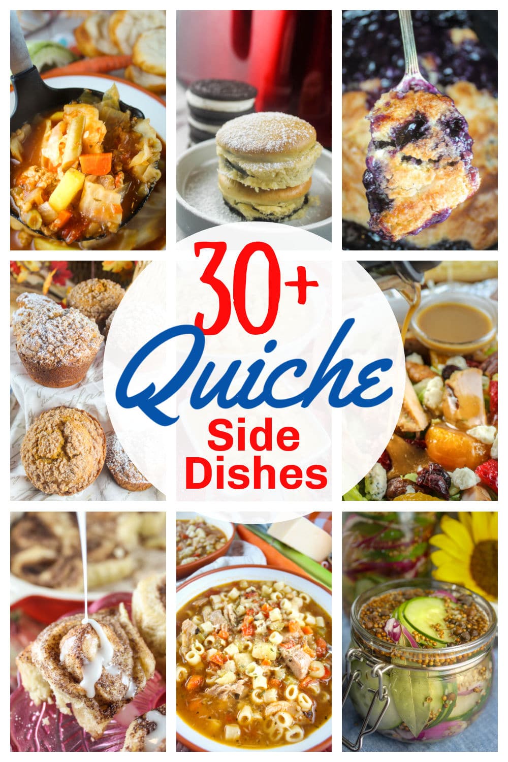 What side dishes should you serve with Quiche? I mean – you’ve got typically got eggs and cheese – so where do you go from there? I’ve got 30+ side dish recipes from salads to breads to dessert that all pair great with quiche.  via @foodhussy