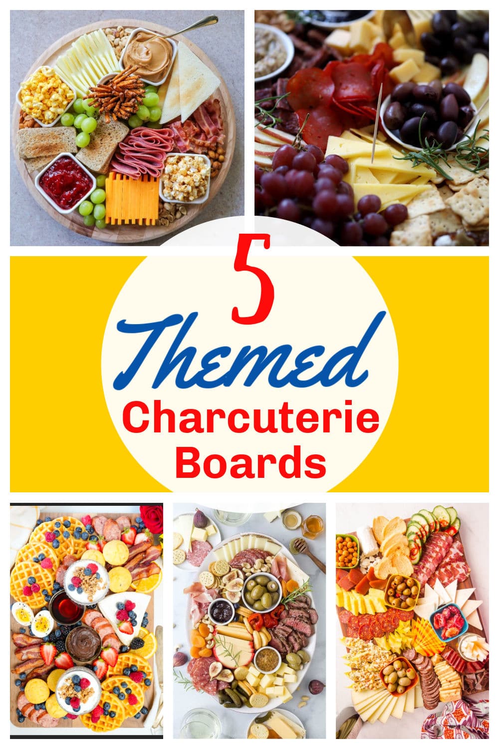 Charcuterie Boards are so fun to have for every occasion! I've got five themed boards that will fit any party you've got coming up. The key ingredients to charcuterie boards are meat, cheese, fruit, spreads and crackers and these themes will make all of those come to life! via @foodhussy