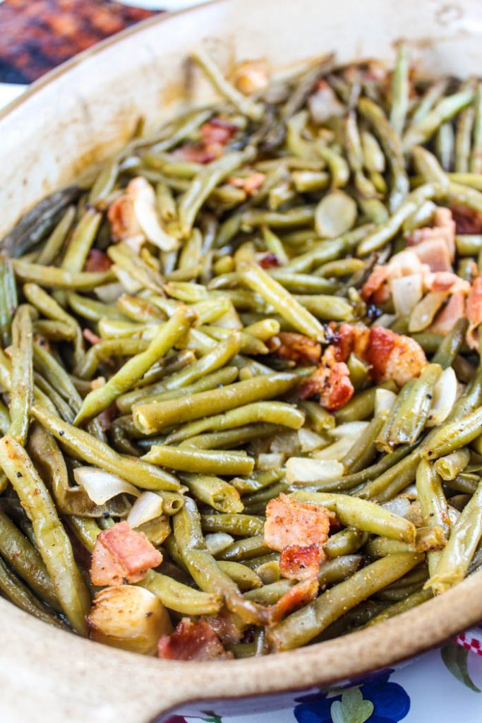 Smoked Green Beans with Bacon