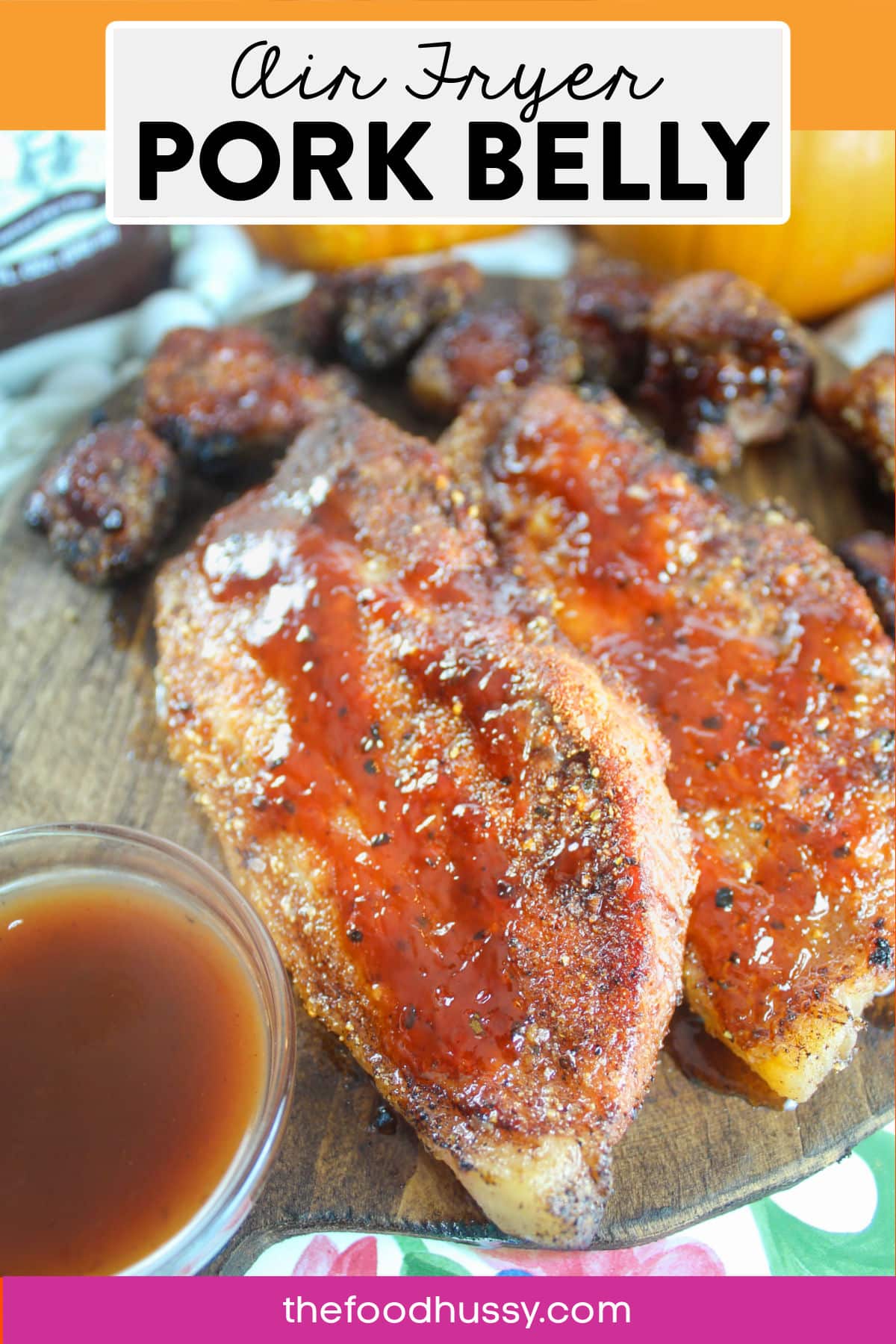 Air Fryer Pork Belly is a delightfully indulgent treat! Whether you make bites or slices - this pork belly will melt in your mouth and give you a whole new appreciation for pork belly!  via @foodhussy