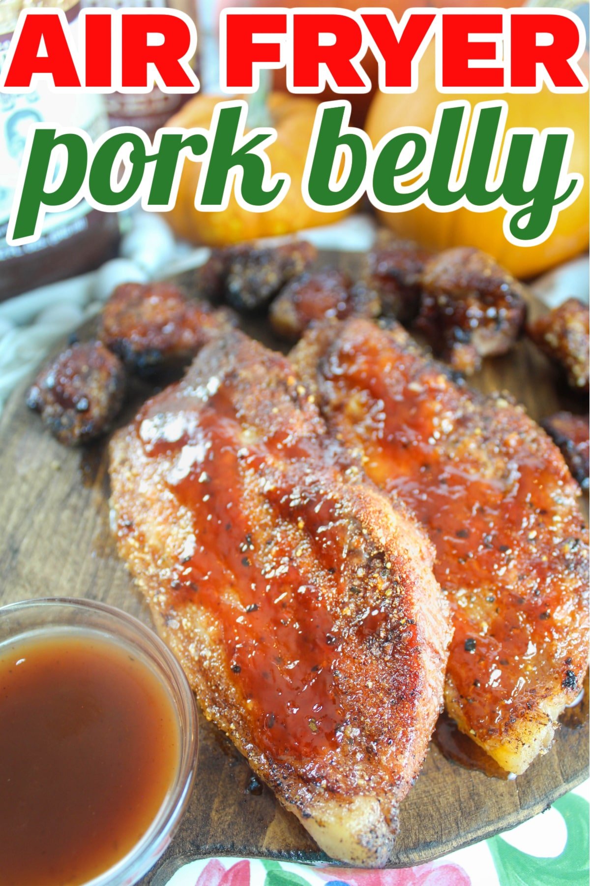 Air Fryer Pork Belly is a delightfully indulgent treat! Whether you make bites or slices - this pork belly will melt in your mouth and give you a whole new appreciate for pork belly!  via @foodhussy