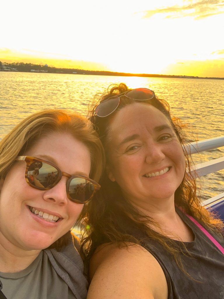 Best friends on Cetacean Dolphin Sunset Cruise