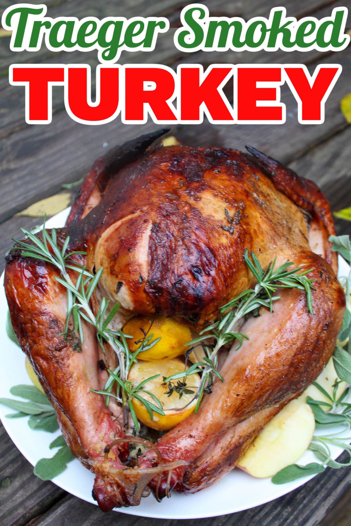 This Traeger Smoked Turkey is juicy, tender, slightly smoky and so easy to make! Your dinner will definitely make the holiday newsletter! via @foodhussy