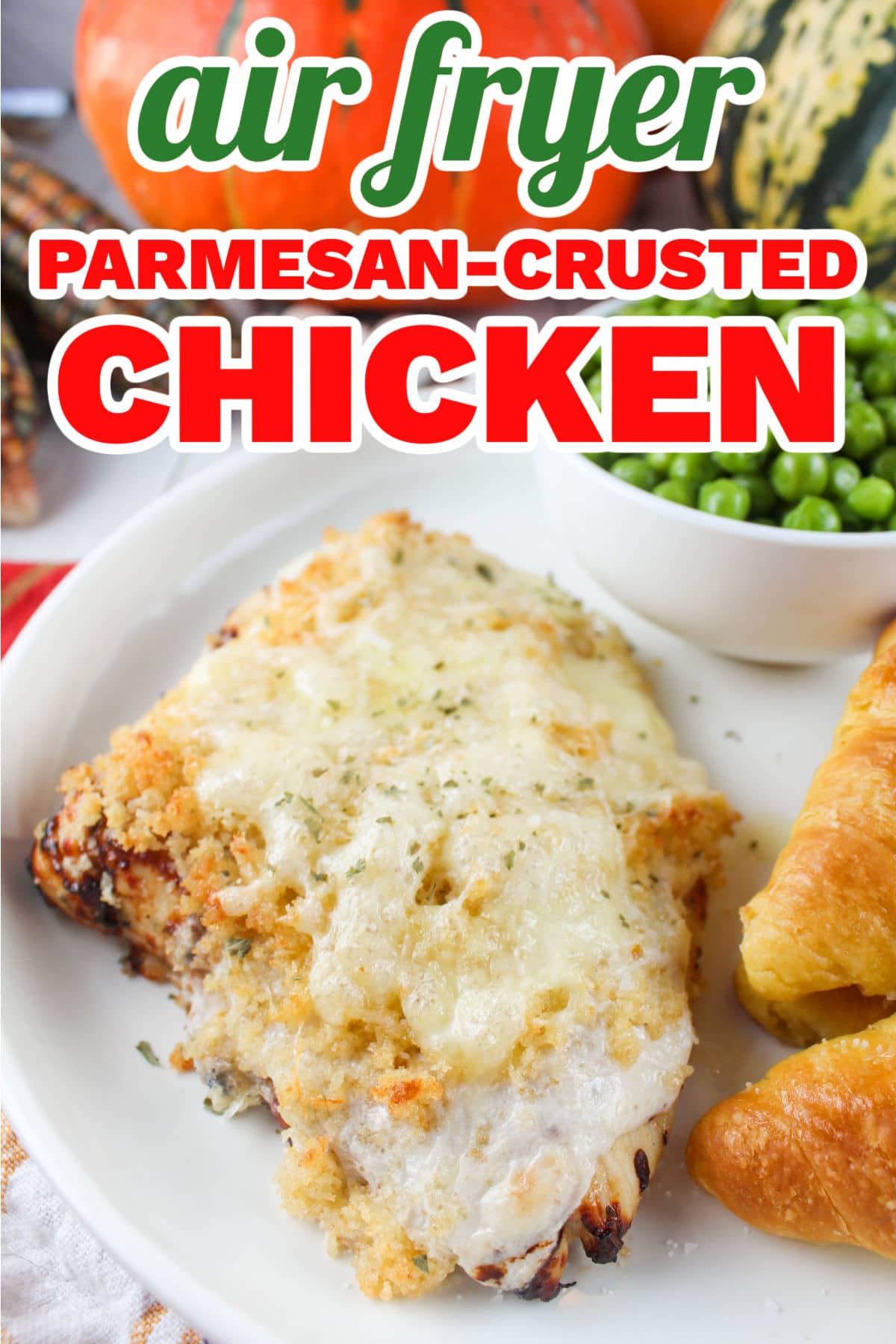 Making Parmesan Crusted Chicken in the Air Fryer is so simple and dinner is ready in 20 minutes! Ordinary chicken becomes irresistible when it's topped with a creamy, crunchy Parmesan crust. Plain chicken be gone! via @foodhussy