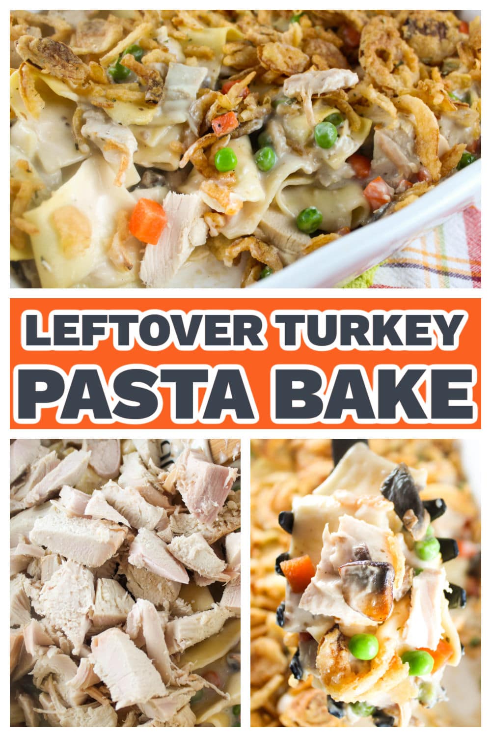 This Creamy Turkey Pasta comes together super quickly with leftovers like turkey and mixed veggies! It's super simple and is a great way to change up dinner! Plus - it's so tasty - everybody will GOBBLE it up! via @foodhussy