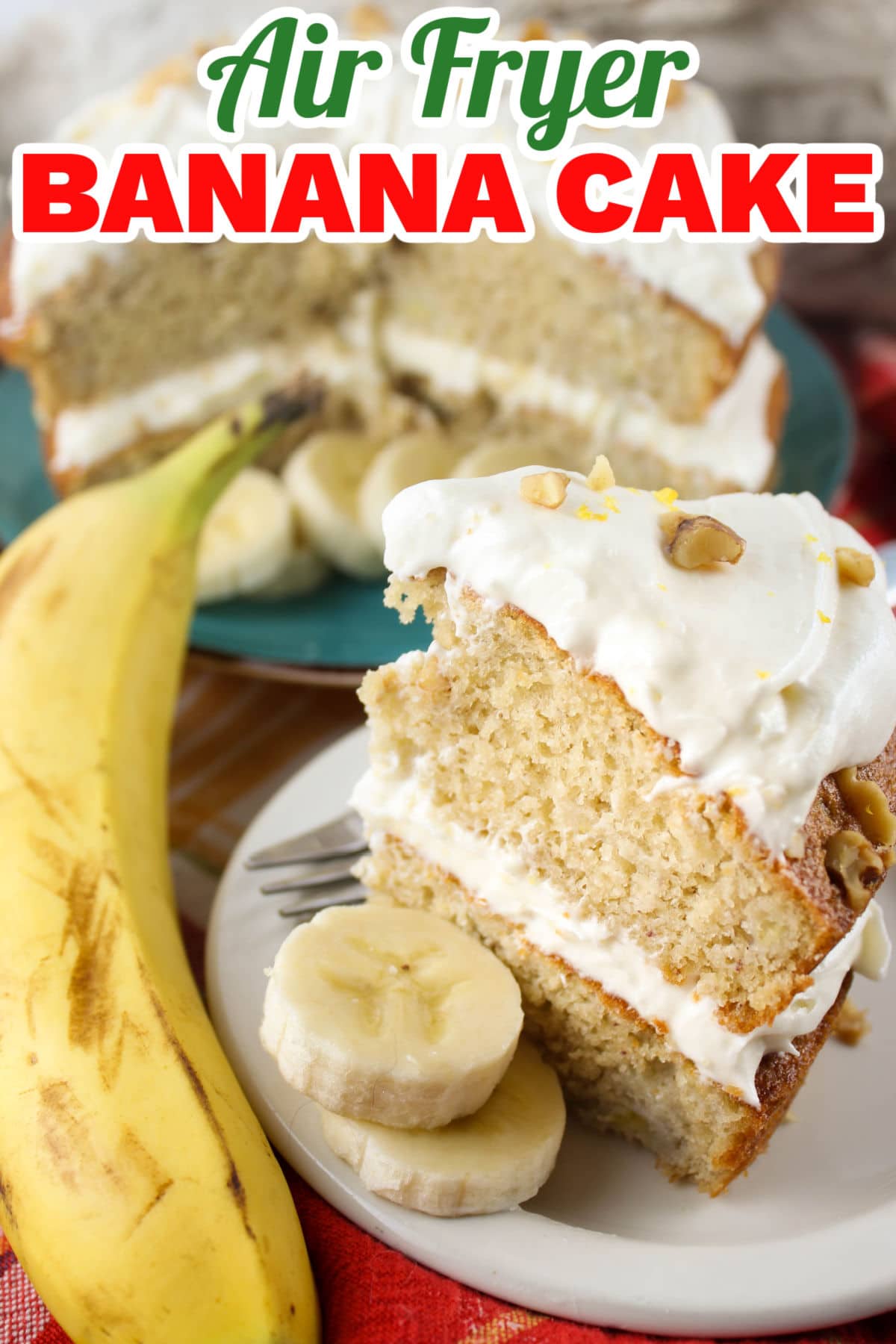 This Air Fryer Banana Cake is light and fluffy but still moist - man oh man - it's so good! And - it was really easy to make!!! I tend to cook more than bake - but this might make a baker out of me yet! via @foodhussy