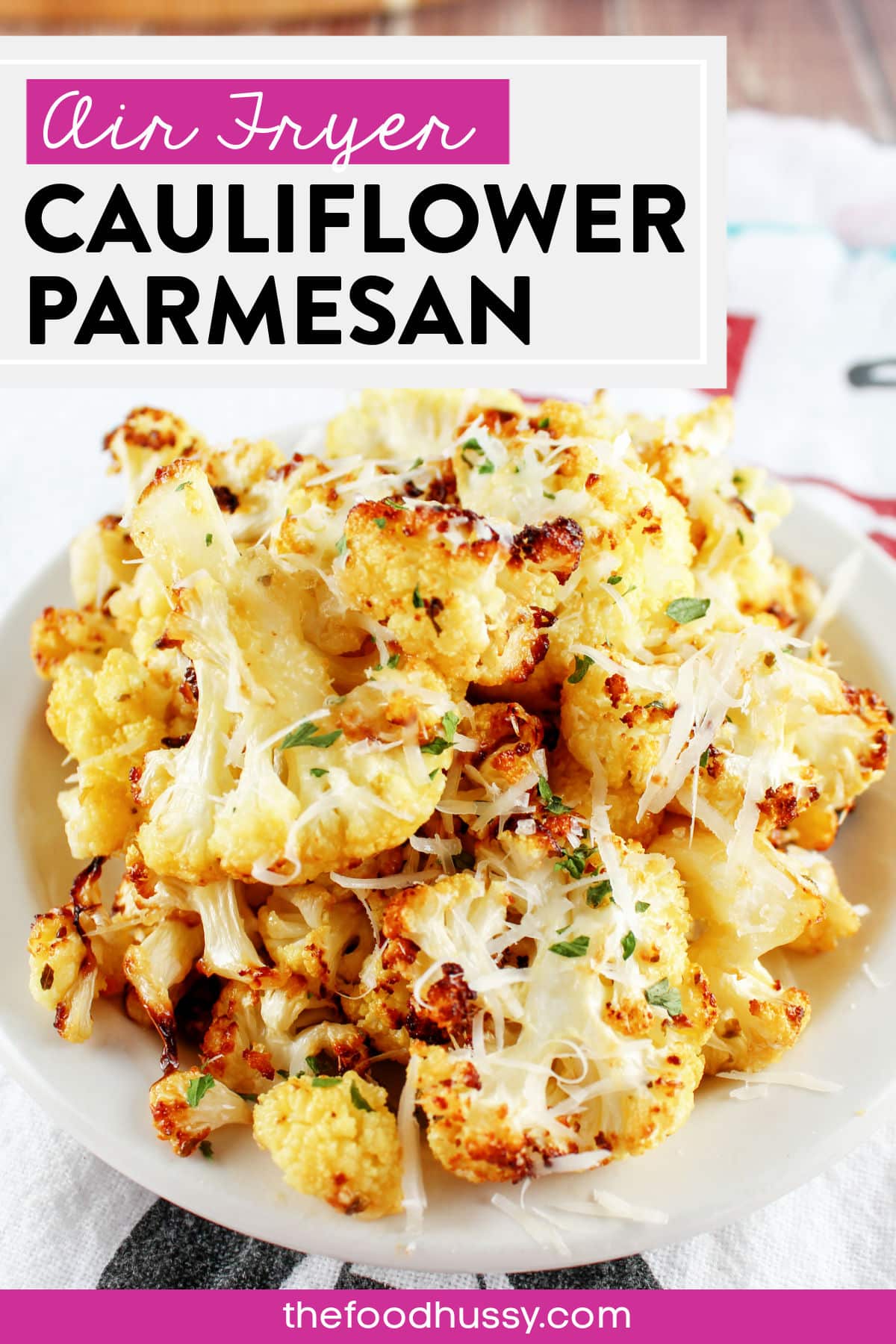 Air Fryer Cauliflower Parmesan is a delicious and quick way to have roasted cauliflower. With only three ingredients, this perfect side dish is very easy to make and adds a ton of flavor to this super nutritious vegetable!
 via @foodhussy