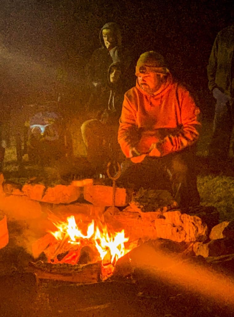 Roasting Chestnuts on an open fire at Santa's Candy Castle