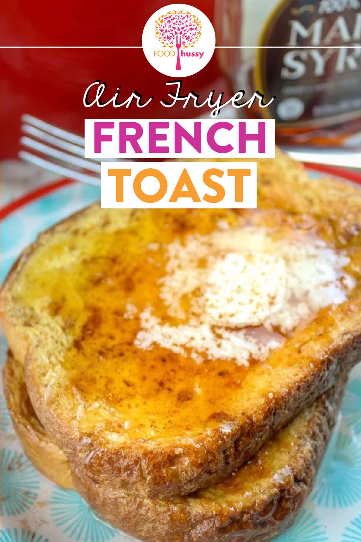 Air Fryer French Toast is my new favorite breakfast! It's super easy and the best part is - you can make your sausage or bacon at the same time! via @foodhussy