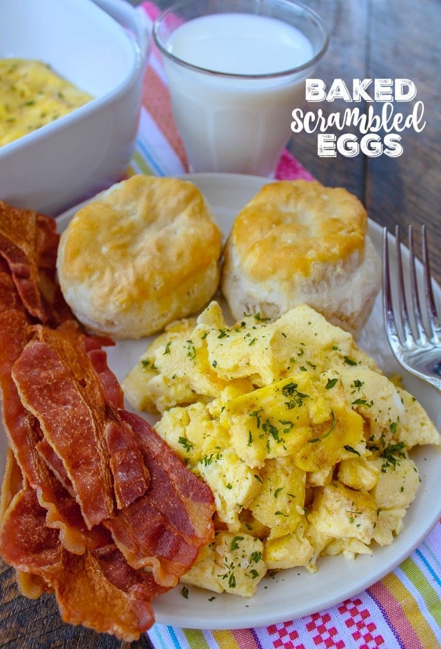 Scrambled eggs seem super simple - but it can be tough to get them fluffy! I've found the easiest way is just to bake them! They come out super fluffy and light with less work for you.  via @foodhussy