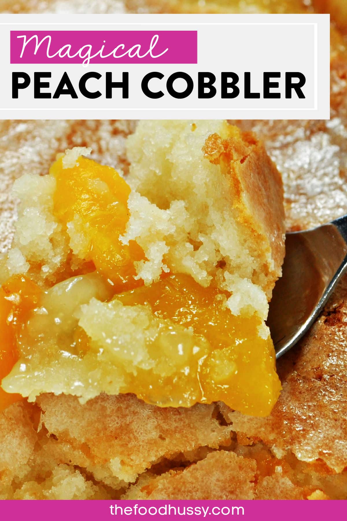 My Mom’s MAGIC peach cobbler is the most perfect dessert! It’s warm and sweet, crunchy and juicy! This was THE dessert I asked her to make for my birthday every year! It's cake with fruit and you can even put ice cream on top (although I prefer whipped cream)! via @foodhussy