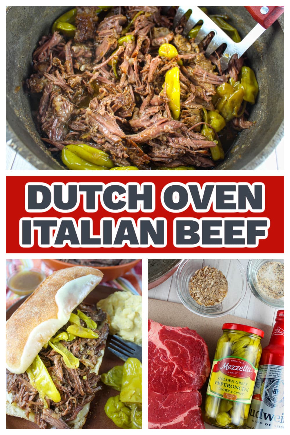 This Italian Beef recipe will make the most tender beef with so much flavor - you'll be making this at LEAST once a month! Plus - it's versatile - you can make sandwiches, pot roast or even beef and noodles with the meat! (This is perfect for game day - set it out with a bunch of slider buns and sliced cheese for make your own sandwiches!) via @foodhussy