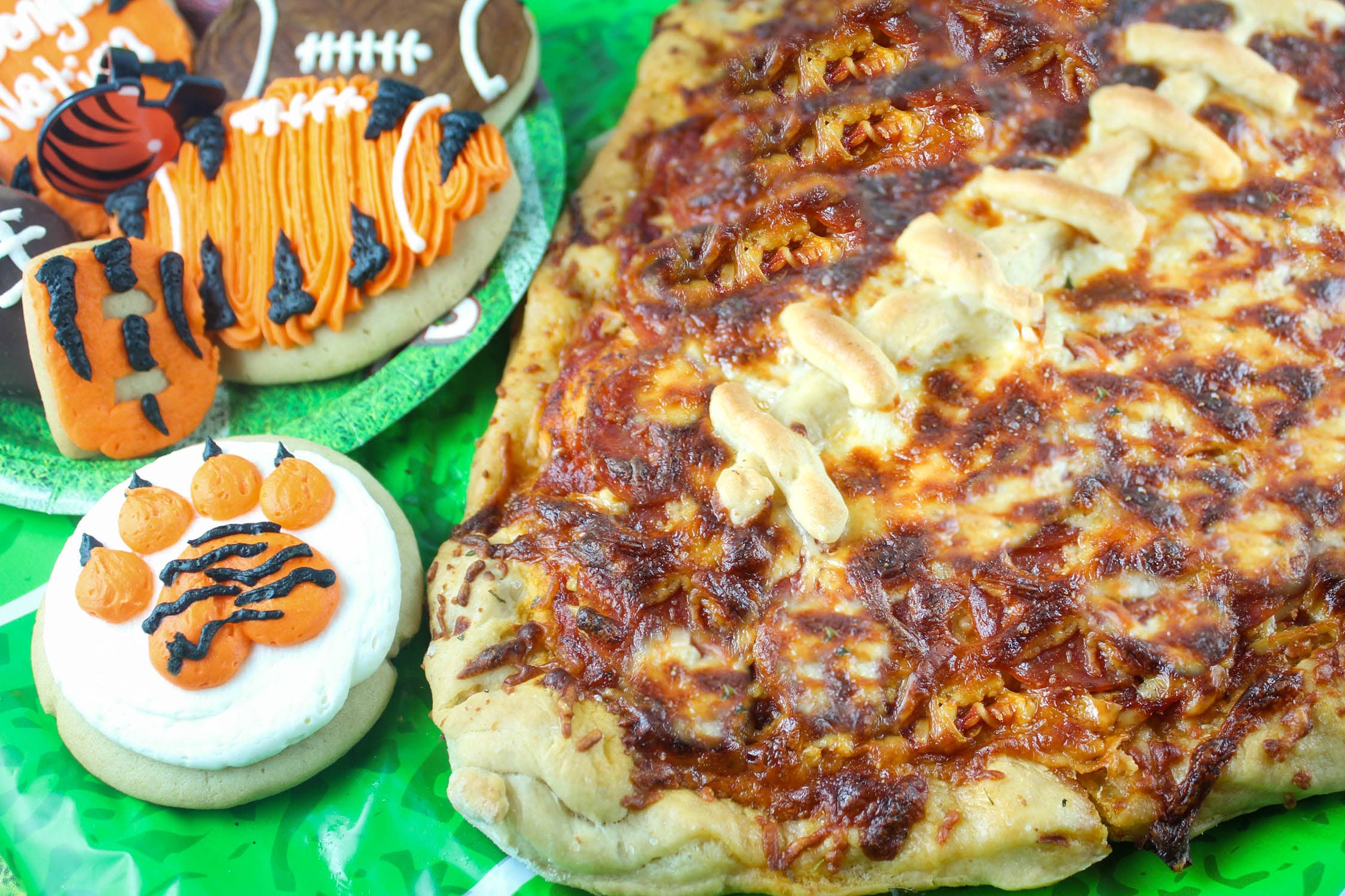 Step By Step Instructions On Making A Football Shaped Pizza The Food Hussy