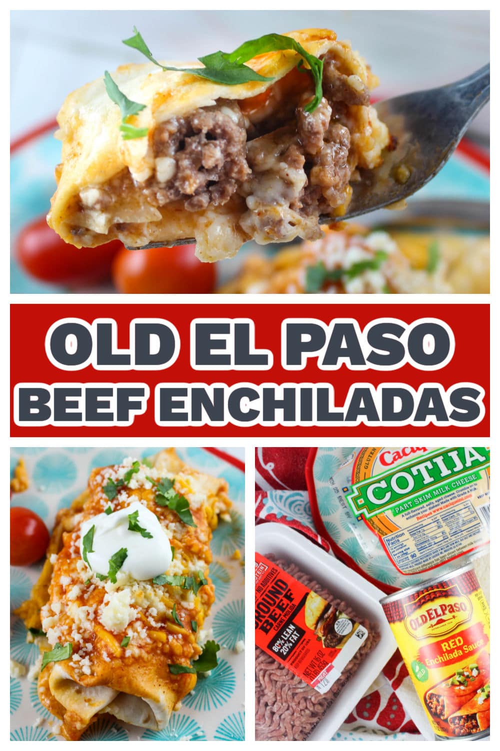 Sometimes the recipe on the package is just the best – and one of those cases is Old El Paso Beef Enchiladas. With just five ingredients - anybody in the family can make this cheesy, meaty and EASY beef enchiladas recipe! via @foodhussy