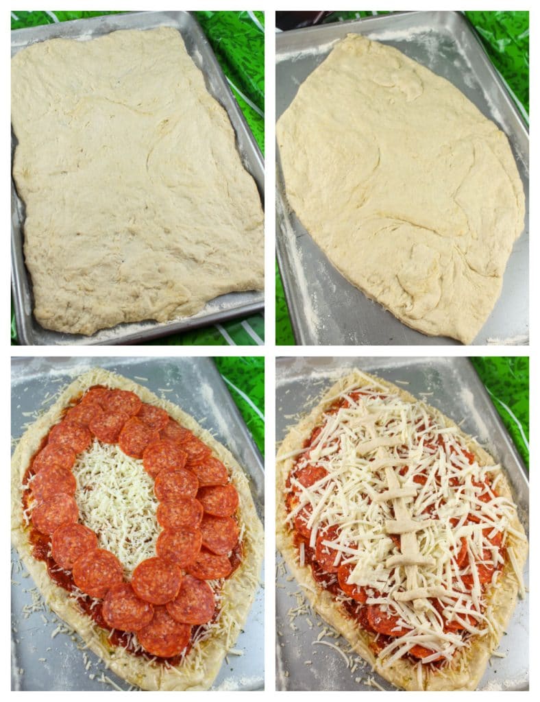 how to make a football shaped pizza