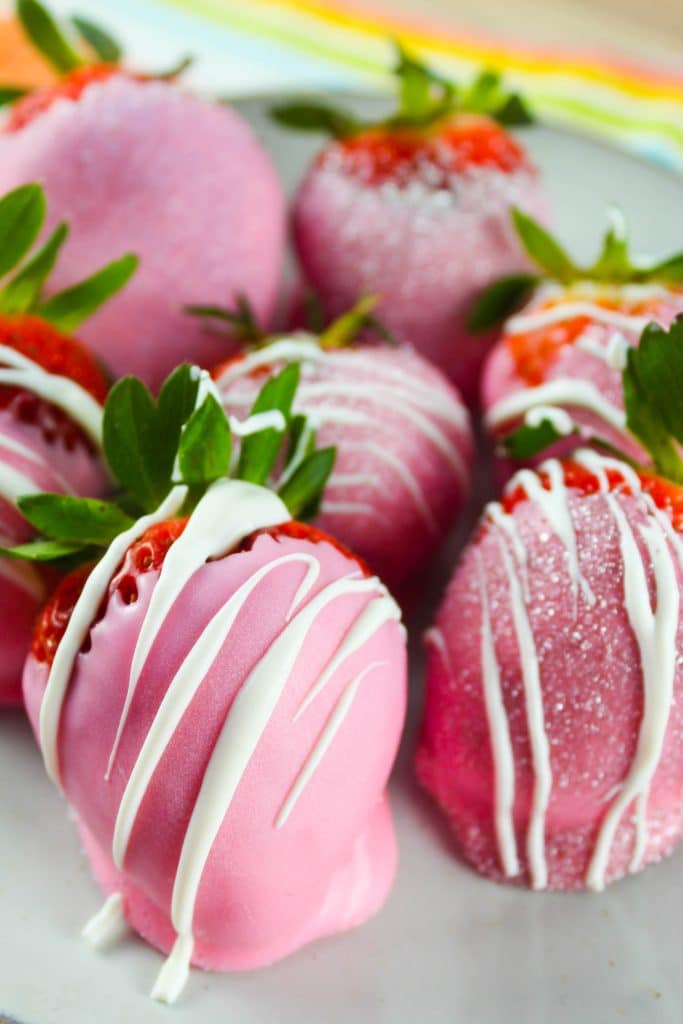 Pink Chocolate Covered Strawberries