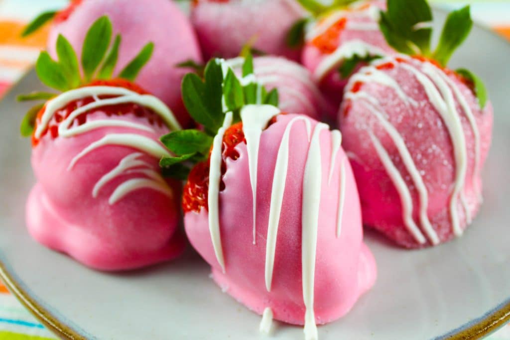 Pink Chocolate Covered Strawberries